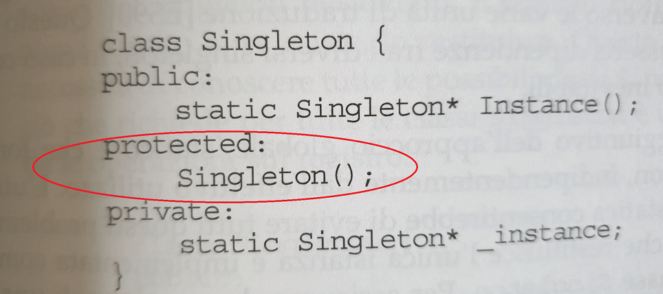 Figura 1: l'esempio di codice scritto in C++ proposto nel libro Design Patterns.